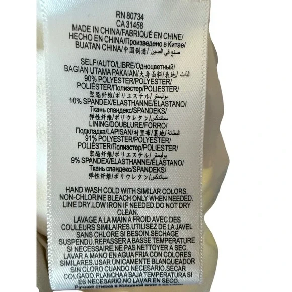 BCBGMAXAZRIA Off Shoulder Puff Sleeve Mini Dress Cream Ivory Size L - Picture 4 of 8